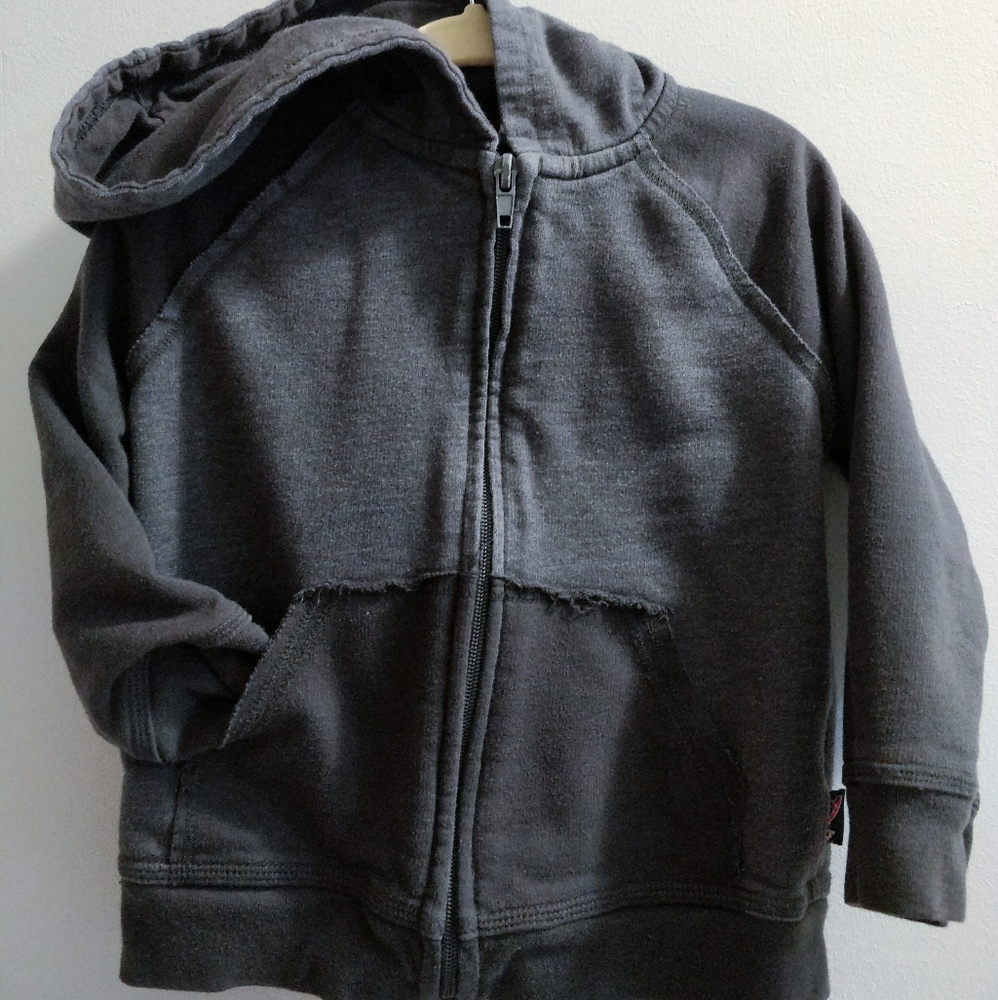 Rugged Gray Zipper Hoodie 2t